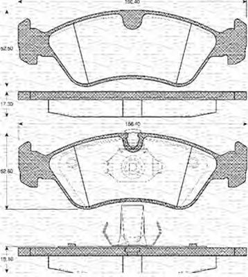 MAGNETI MARELLI 363702161070 -  Комплект тормозных колодок, дисковый тормоз